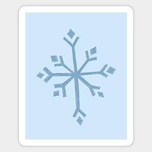 Large Snowflake Digital Illustration in Blues Magnet